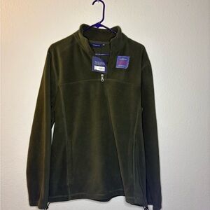 Croft & Barrow Green Lightweight Shirt Jacket with Quarter-Zip